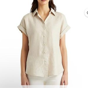 Ralph Lauren dolman sleeve linen button up